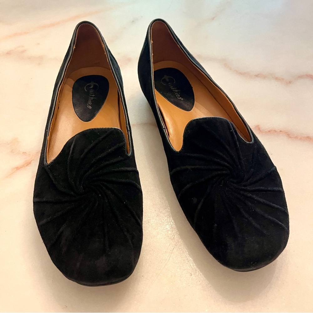 Earthies Zuma Suede Smoking Slippers Loafers Moccasin in Black Sz 10 - Picture 2 of 15